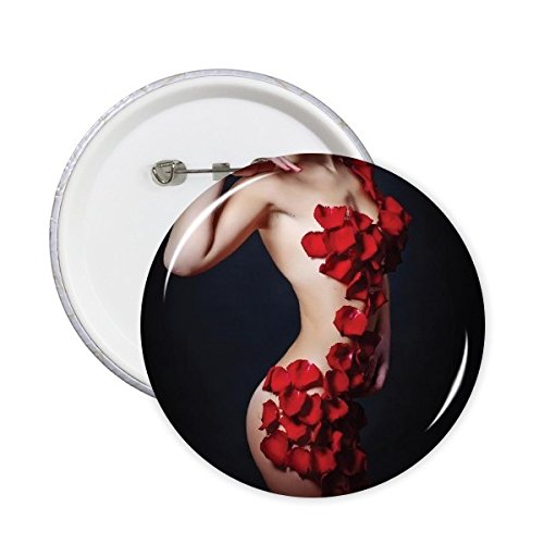 Badge bouton rond Cover Girl roses 5 pcs pour vêtements Red XXL