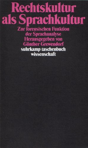 Rechtskultur als Sprachkultur. Zur forensischen Funktion der Sprachanalyse Rechtskultur als Sprachkultur. Zur forensischen Funktion der Sprachanalyse