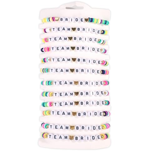 Bracelet en argile Mikovivi : lot de 12 pièces avec perles de lettres