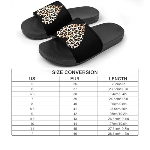 Leopard Heart for Leopard Lovers House Sandals Non-Slip Bathroom Slippers Beach Summer Shoes for Men Women2