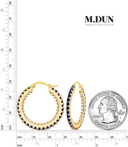 Gold Hoop Earrigns for Women Cubic Zirconia Inside Out paved 925 Stering Silver Post 18K Gold Silver Plated Multicolors CZ Earring Large Small4