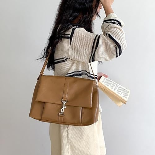 Sac à bandoulière décontracté pour femme grand sac à main fourre-tout en similicuir