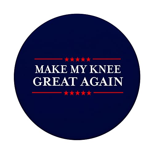 Make My Knee Great Again - Funny Sarcastic Knee Replacement PopSockets Swappable PopGrip, Black - Image 3