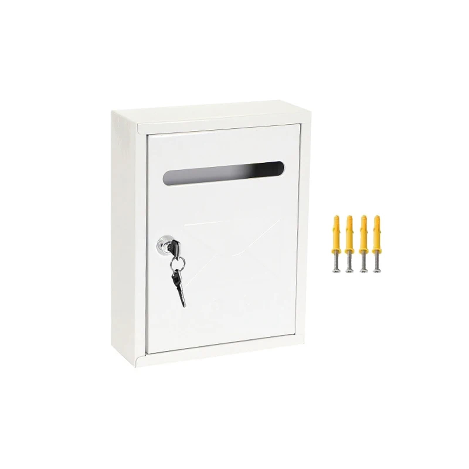 Wall Mounted Mailbox, Wall Mount Mailbox Large Capacity Lockable Package Drop Metal Postbox(3)