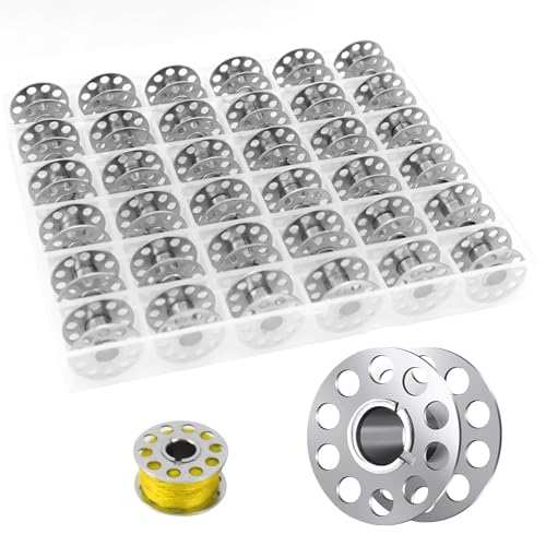 Jidyllic Bobines de Machine à Coudre en Métal,36 Pcs Bobines en Métal Bobine de Bobines en Métal Vides Bobines de Fil en métal vides pour Machine à...