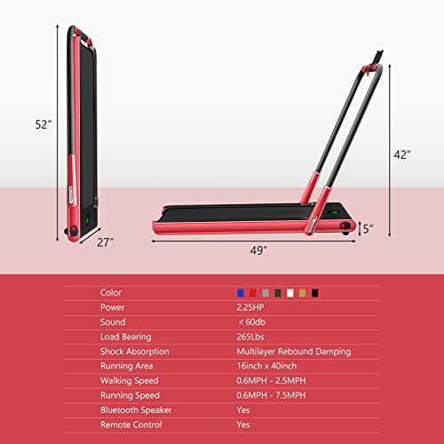 Image of Foldable Treadmills for Home, 2 in 1 Walking Pad Portable Folding Under DeskTreadmills with Walk and Jog & Run Modes for Office Treadmil