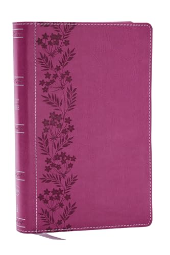 Image of NKJV Personal Size Large Print Bible with 43,000 Cross References, Pink Leathersoft, Red Letter, Comfort Print