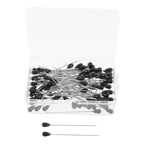 DOITOOL 100Pcs Teardrop Pearl Head Pins Straight Pins for Fabric Dressmaking and Craft Projects Large Head Design for Easy Gripping Protective for Minimal Fabric