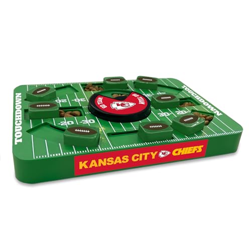 Image of Pets First NFL Kansas City Chiefs Large Puzzle Toy for Dogs, Slow Feeder Board for Pets, New Bigger Size, Interactive Doggie Treat Toy