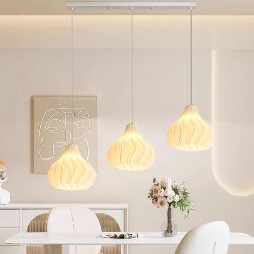 Lámpara Colgante Wabi-Sabi de Imitación Seda Regulable para Techo de Salón B2