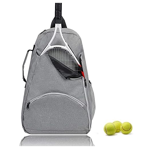 no branded Tennis Bags/Tennis Backpack - Men/Women Racket Holder for Carrying Tennis Racket/Pickleball Paddles/Badminton Racquet/Balls, for Junior/Teen/Youth/Kids (12 x 6.5 x 18 Inch)