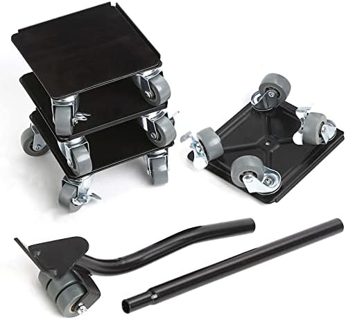 Furniture Moving Wheels, Heavy Furniture Lifter Sliders Movers Tool Set, 360° Rotation Castors, 800kg Load Capacity,Furniture Dolly (black)
