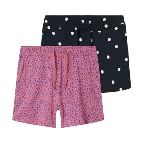 NAME IT Mädchen NKFVIGGA 2P NOOS Shorts, Camellia Rose/Pack:Pack W. Dark...