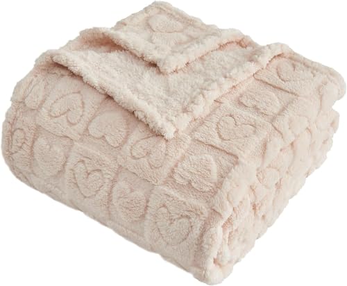 FY Fiber House Mantas de Franela con corazón a Cuadros Suaves y cálidas para Regalos de Amante mam