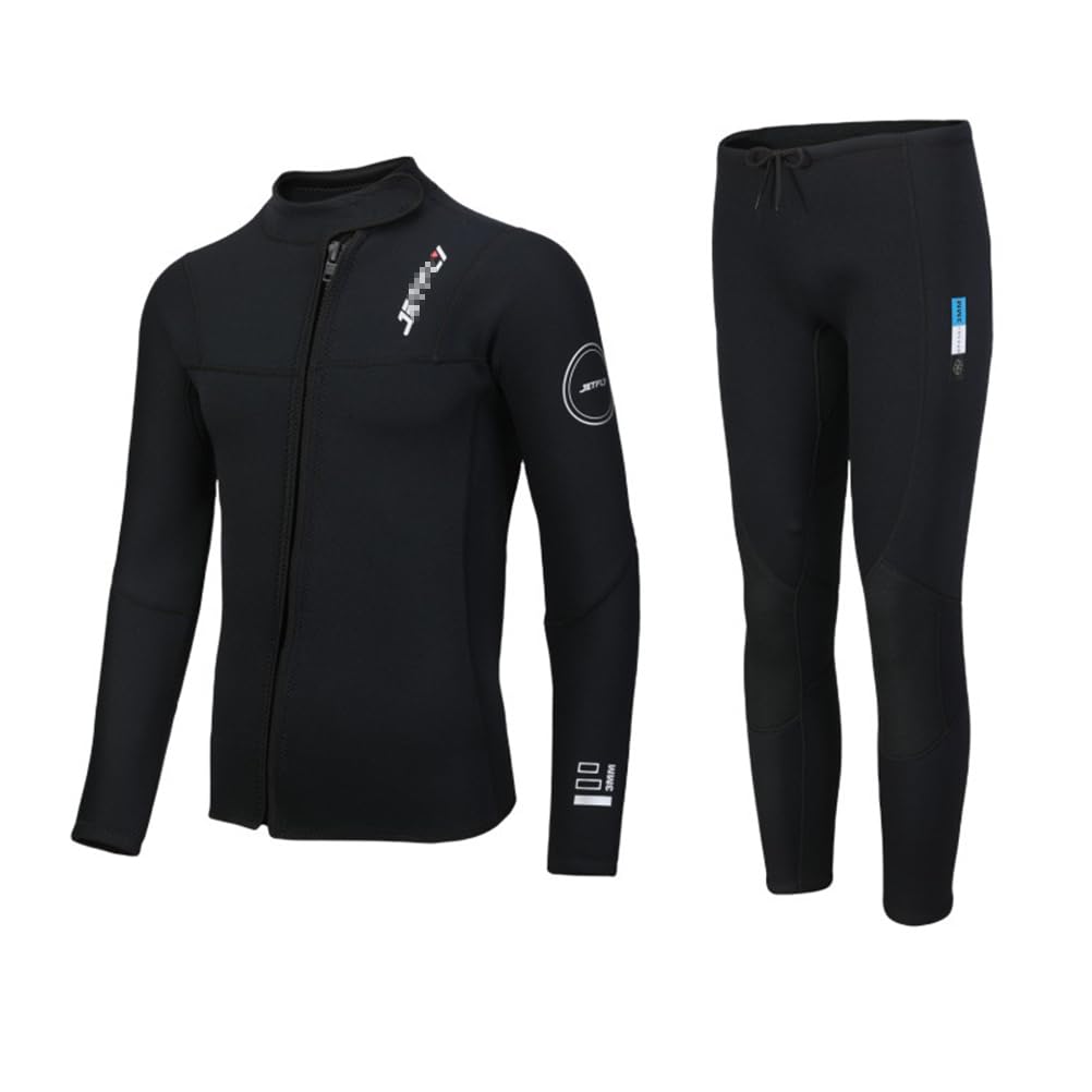 Muta Subacquea Intera Uomo in Neoprene 3mm - Set 2 Pezzi Muta Sub con Mute Giacca Top Manica Lunga e Pantaloni da Sub,Stretch Wetsuit con Cerniera per Nuoto, Surf & Sport Acquatici