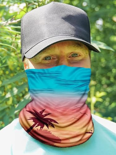 Tie-Dye Spiral Neck Gaiter Men's Psychedelic Rainbow Pattern Windproof Dustproof Balaclava for Festival or Outdoor Sports4