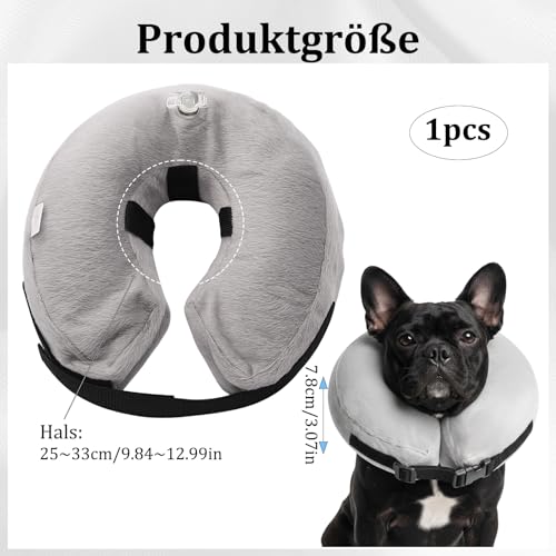 Aufblasbare Halskrause Für Hunde, Weicher Hundekragen Mit LeckSchutz, Ideal Für Hunde Jeder Größe, Einfache Handhabung Und Langlebig