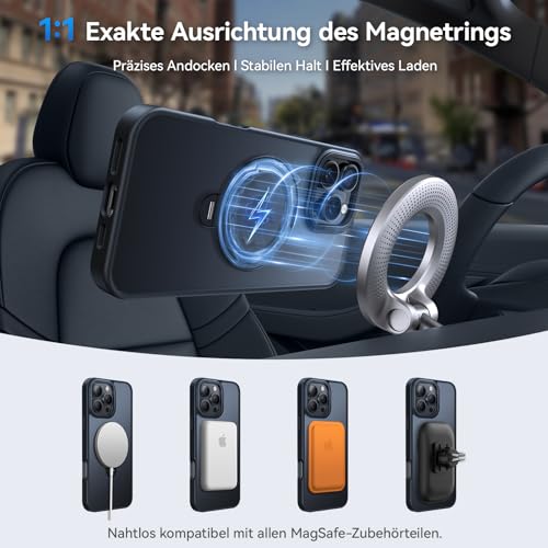 Image of for iPhone 16 Pro Case 360Spin Magnetic Stand, Fit for MagSafe, Shockproof of Military-Grade Protection, Magnetic Phone Case for iPhone 16 Pro with Kickstand Rotatable 6.3 inch, Black