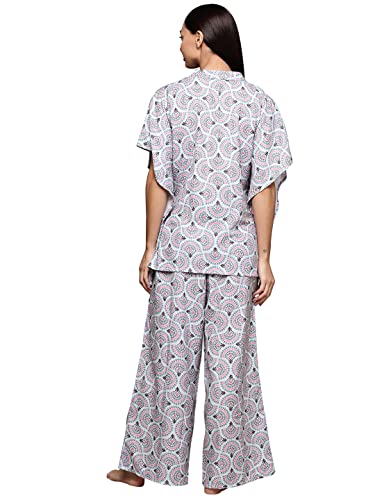 Image of ZIYAA Women Women's Orange Rayon Night Suit Set
