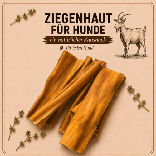 GUSTO PETS Getrocknete Ziegenhaut für Hunde 80g - 100% Ziege, natürlicher Kauartikel, Leicht Verdaulich, Für Empfindliche Hunde, Ohne Zusatzstoffe - Hergestellt in der EU