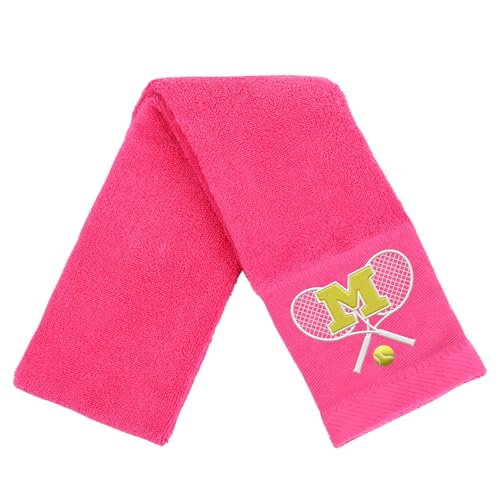 OXYEFEI Tennis Towel Tennis Gift for Men Women Lovers 13x 43 Cotton Embroidered Tennis Towels (Pink M)