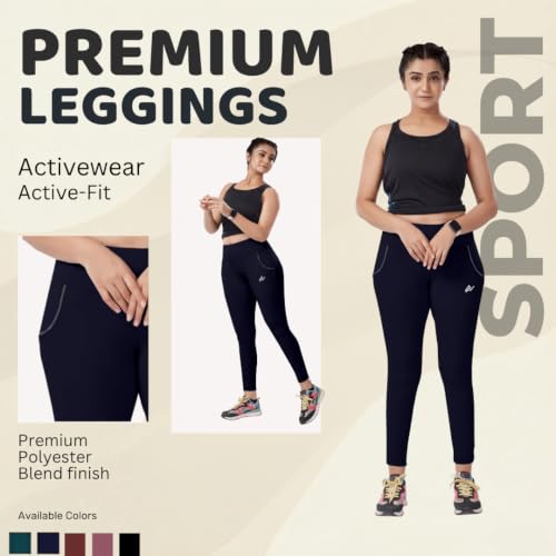 Image of Nexsus Appparels Stretchable Gym Pants for Workout : The Ultimate Yoga Pants | Gym Wear for Woman | Gym Tights for Women with Side Pockets | Available in Plus Size's
