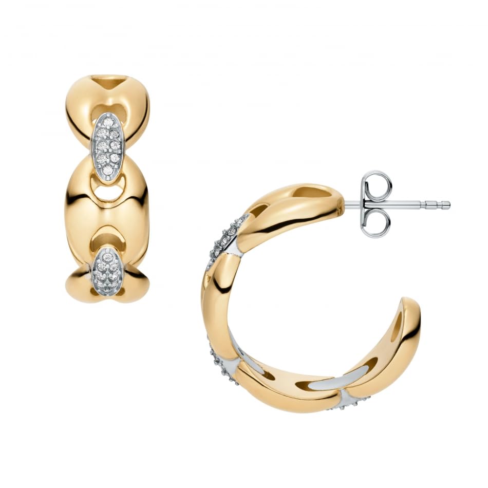 Fossil Heritage Damen Zweifarbige Edelstahl Ohrringe, JF04930998