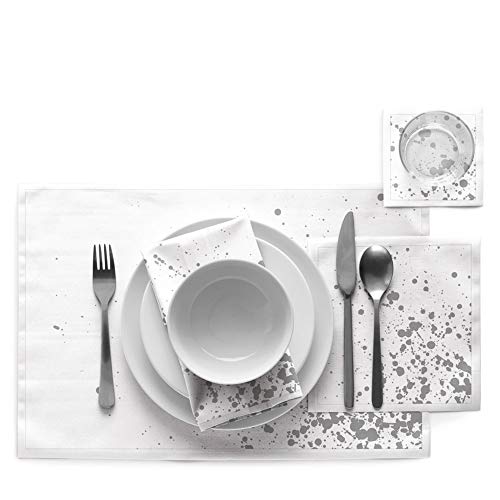 MYdrap SLA32N3/101-11 Dinner-Servietten 6 pro Rolle 32 x 32cm, Leinen Silver Splash Napkin, Linen, 32 x 32 cm (Set of 1) - Image 2