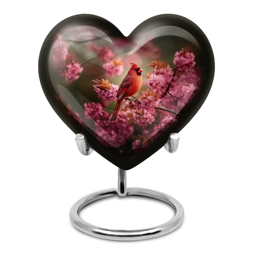 Image of Cardinal Bird Urn - Small Burial Urn for Ashes for Women - Decorative Urns for Cremation - Mini Cremation Urns - 3 Inch
