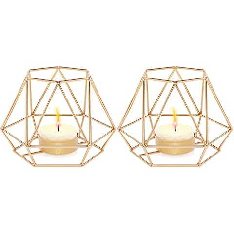 MoYouno Gold Tea Light Candle Holders Set Cover