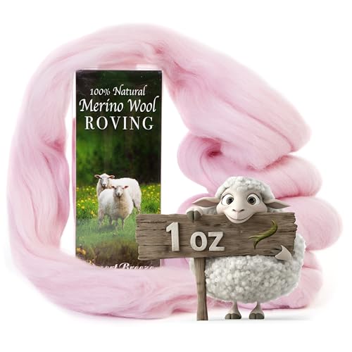 Image of Desert Breeze Distributing 100% Natural Merino Wool Roving - Premium Combed Top Merino Roving Wool - Tapestry, Spinning, Wet Felting & Needle Felting Supplies - 21.5 Micron - 1 oz, Color Yellow