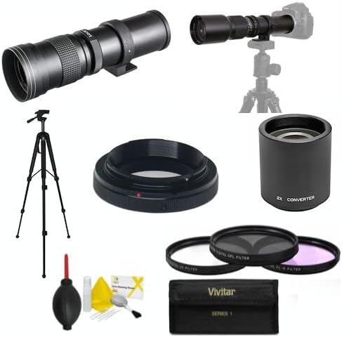 Lente de zoom TELEFOTO de 420MM-1600MM para Canon EOS Rebel T5 T6 T7 XT XSI XTI T100 (enfoque manual)