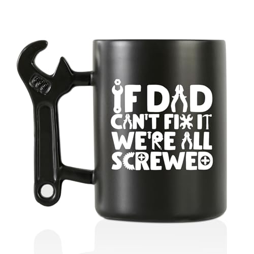 Onebttl Coffee Mug With Wrench Spanner Handle - Dad Gifts From Daughter and Son, 13.5oz...