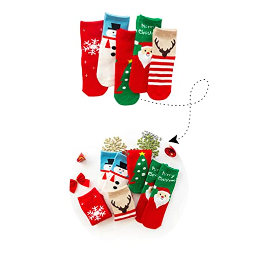 15-17cm Foot Length Kids Christmas Socks Warm Winter Socks for Kids Cotton Stockings (random Style)