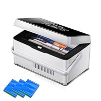 Yopyuenn Medikamente Kühlschrank, Insulin Kühlbox Tragbare mit 3 Batterien,Mini Intelligente Elektrische Thermostat Kühler Große Kältetechnik Raum für Auto, Reisen, Zuhause Medizinische Kühltasche