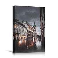 Canvas Wall Art Street View Cityscape Colorful Contemporary Multicolor Neon Photography Places - 12x18 inches