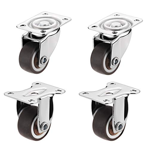 Roulettes pivotantes avec freins plaque 360 pour meuble charge maximale 75kg