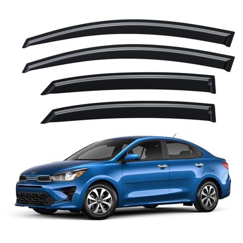 Image of Window Visors Rain Guards for 2018-2023 Kia Rio Sedan, Out-Channel Window Vent Wind Deflectors Visors Shades for Camry 18 19 20 21 22 23 Kia Rio
