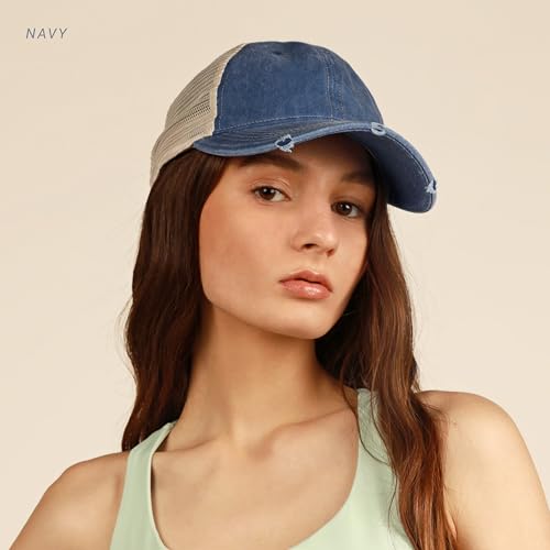 Image of ChoKoLids Vintage Distressed Trucker Hat Adjustable Back Unisex Headwear