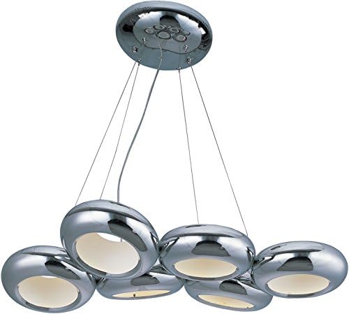 ET2 E22596-PC, Donuts 1 Tier Chandelier Lighting, 6 Light LED, Chrome