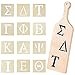 Blulu 24 Pcs 4 inch Greek Letter Stencils Alphabet Painting Wooden Greek Letters for Graduation Paddles Wooden Paddles Graduation DIY Crafts, Not Include Paddle