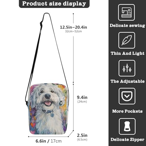 KLL Colorful Illustration Dogs small messenger bag for men Vegan Leather Shoulder Bag Travel Woman Shoulder Handbags3