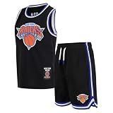 Ultra Game Boys NBA Official Super Soft Jersey Tank Top & Basketball Shorts Set, New York Knicks, Black, 5-6