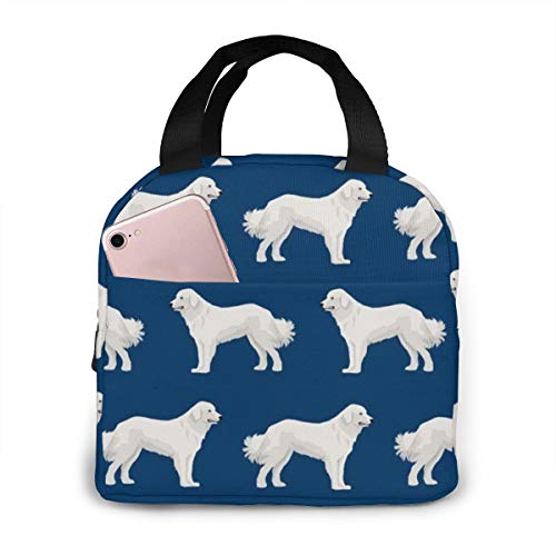 Great Pyrenees cute Dogs Lunch Bag Cooler Bag Women Tote Bag Insulated Lunch Box Water-resistant Thermal Soft Liner Lunch Container for Picnic Travel Boating Beach Fishing Work