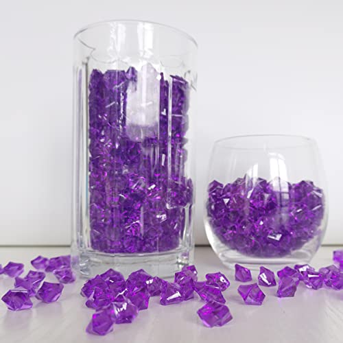 Acrylic Ice Cubes Clear Rocks Plastic Diamonds Vase Centerpiece ，Vase Fillers, Event, Wedding, Arts & Crafts, Birthday Decoration Favor (Purple) #TOP3