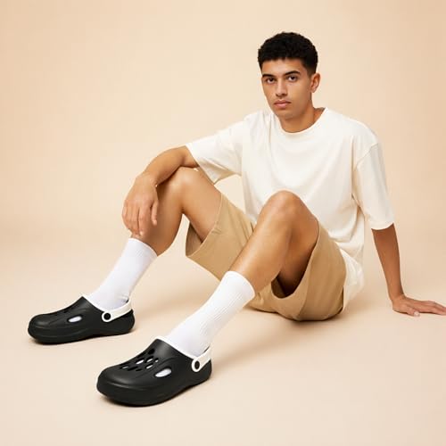 Image of Classic EVA Sports Clogs for Men & Women | Casual Lightweight Breathable Waterproof Anti-Skid Slip-On Clogs with Adjustable Back Strap | Comfortable Garden Walking Clogs Footwear | TCG-6004