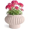 OXART Plant Pot, 11 inch Ceramic Plant Pots Indoor Plants with Drainage, Outdoor Flower Pots for Succulent, Snake Plant and Pothos Home Office Decorative Planters Pot, Pink