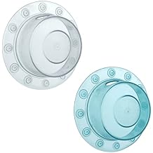 SlipX Solutions Bottomless Bath Overflow Drain Covers Clear & Aqua, Take The Best Bath of Your Life, Spa Accessories, Drain Block, Water Stopper Plug, 4" Diameter