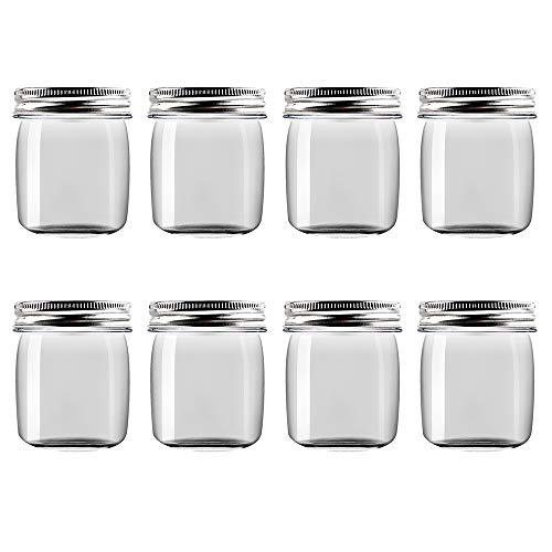Novelinks 8 Ounce Clear Plastic Jars Containers With Screw On Lids - Refillable Round Empty Plastic Slime Storage Containers for Kitchen Household Storage - BPA Free 8 Pack