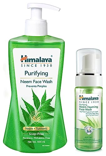Image of Himalaya Purifying Neem Face Wash, 400 ml & Himalaya Herbals Purifying Neem Foaming Face Wash, 150ml
